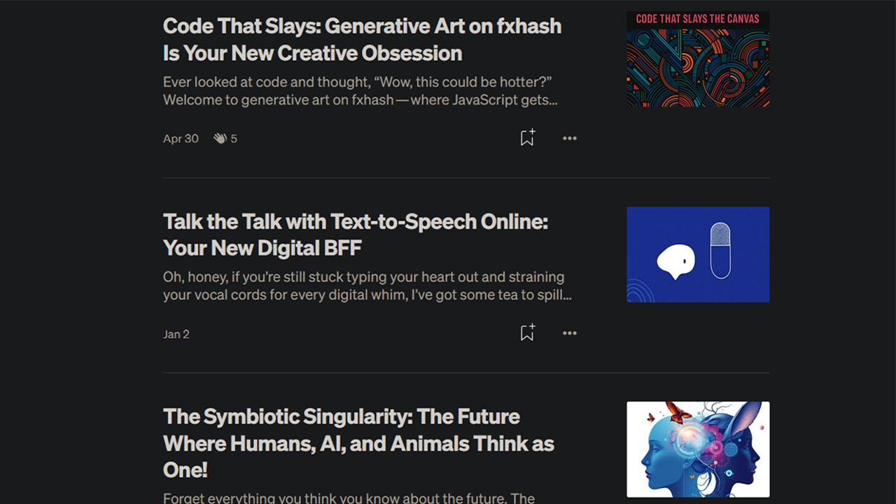 Articles on Medium
